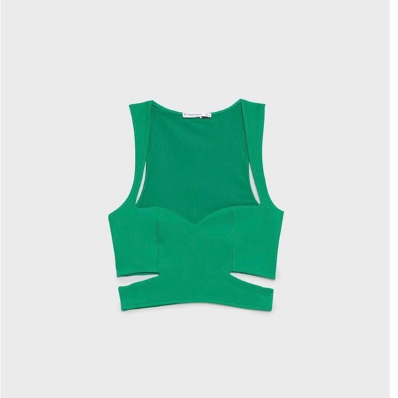 Stradivarius cut out Green Top - Picture 4 of 5